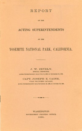 #167449) Report of the Acting Superintendents of the Yosemite National Park, California. J. W....