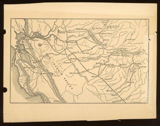 #167479) MAP OF RAIL AND STAGE ROUTES TO THE CALAVERAS BIG TREE GROVES AND THE YOSEMITE VALLEY,...