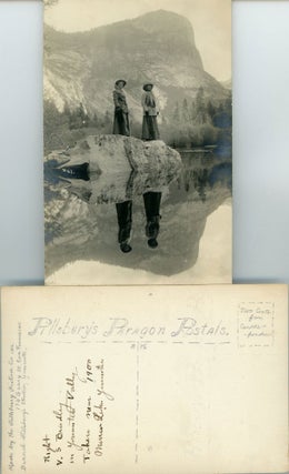 #167527) V. S. Bradley in Yosemite Valley taken near Mirror Lake, Yosemite 1900 [handwritten...