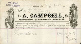 #167568) BILLHEAD. California, Stanislaus County, Oakdale, Forwarding Campbell, A. Commission...