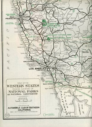 Map of the western states showing location of national parks and national monuments ... Copyright by Automobile Club of Southern California 2601 So. Figueroa St., Los Angeles.