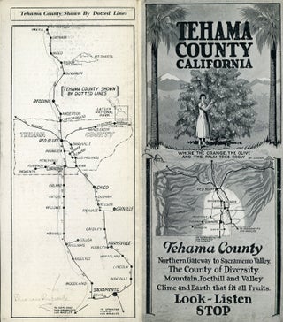 #167626) TEHAMA COUNTY CALIFORNIA WHERE THE ORANGE, THE OLIVE AND THE PALM TREE GROW[.] TEHAMA...