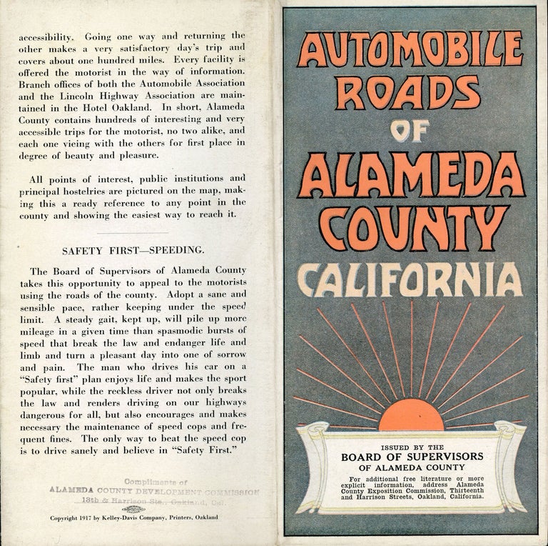 (#167643) AUTOMOBILE ROADS OF ALAMEDA COUNTY CALIFORNIA[.] ISSUED BY THE BOARD OF SUPERVISORS OF ALAMEDA COUNTY ... [cover title]. California, Alameda County.