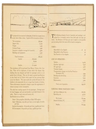 SAN FRANCISCO - LOS ANGELES AIR PACKET COMPANY (TO BE INCORPORATED) AN INVITATION TO PARTICIPATE IN A NEW ENTERPRISE SERVING COMMERCE AND INDUSTRY.