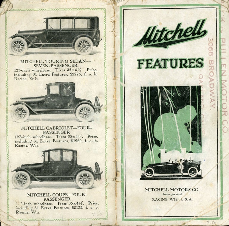 (#167657) MITCHELL FEATURES [cover title]. Motor Vehicles, Automobiles, Trade Catalogues.