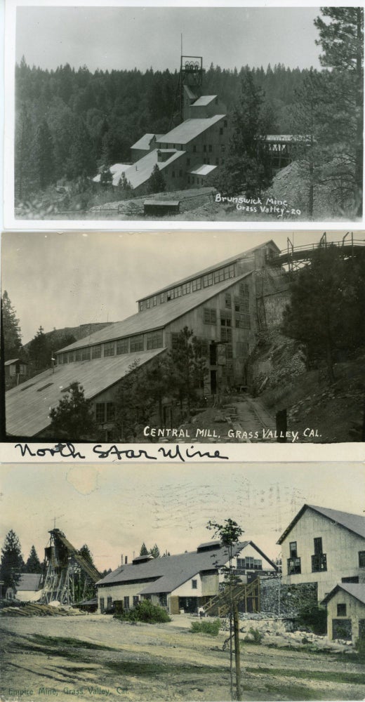 (#167666) SIX POSTCARD VIEWS OF MINES AND MILLS IN GRASS VALLEY, NEVADA COUNTY, CALIFORNIA. California, Nevada County, Grass Valley, photographers and publishers.