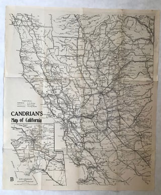 #167682) CANDRIAN'S MAP OF CALIFORNIA [with] CANDRIAN'S RELIEF MAP OF CALIFORNIA AND NEVADA....