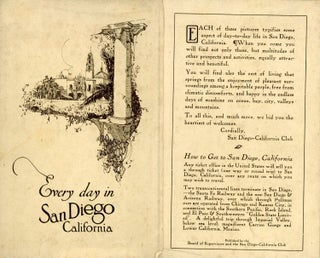 #167693) EVERY DAY IN SAN DIEGO CALIFORNIA [cover title]. California, San Diego, Board of...
