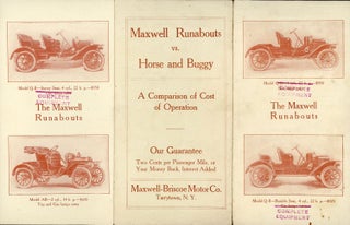 #167701) THE MAXWELL RUNABOUTS VS. HORSE AND BUGGY[.] A COMPARISON OF COST OF OPERATION ......