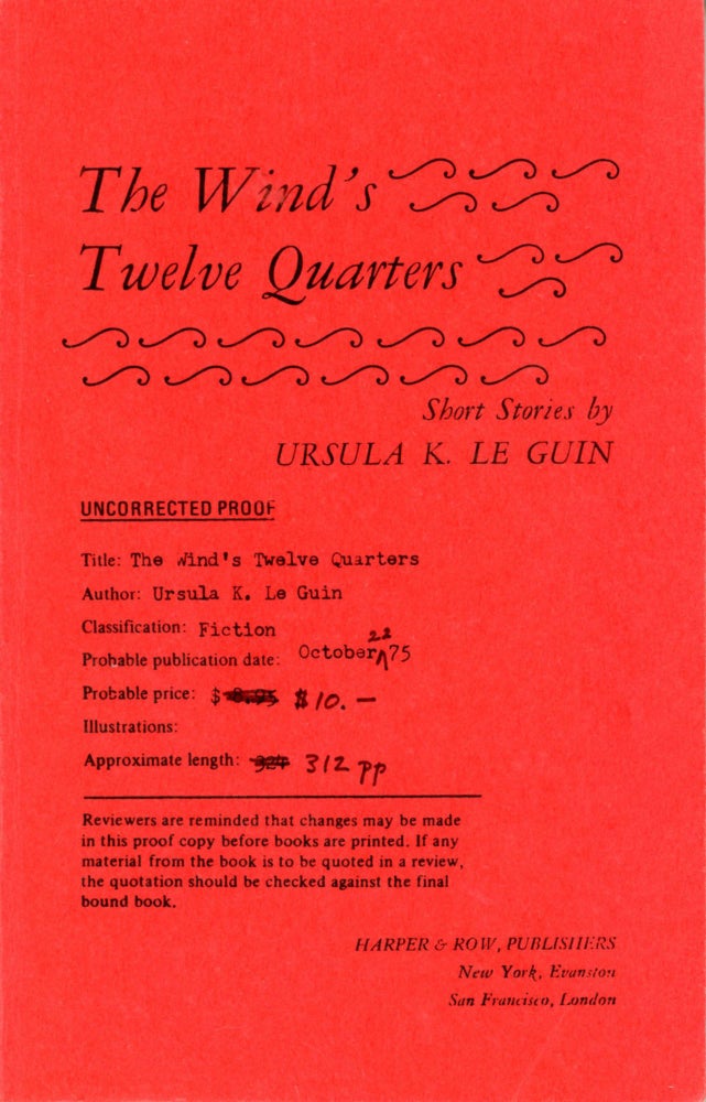 (#167783) THE WIND'S TWELVE QUARTERS: SHORT STORIES. Ursula K. Le Guin.