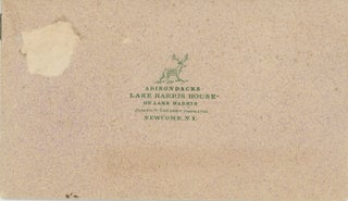 #168041) ADIRONDACKS LAKE HARRIS HOUSE -- ON LAKE HARRIS JOSEPH H. GREGORY, PROPRIETOR NEWCOMB,...