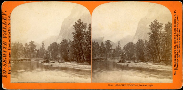 (#168044) [Yosemite] Eight stereo views from Thomas Houseworth & Co.’s "Yo-Semite Valley" series, circa 1870s. Albumen prints. HOUSEWORTH, THOMAS CO., publishers.