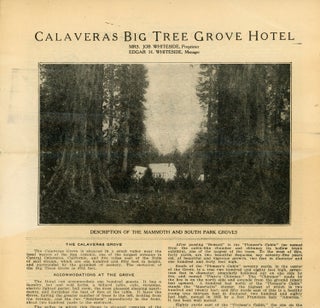 #168449) Calaveras Big Tree Grove Hotel Mrs. Job Whiteside, proprietor Edgar H. Whiteside,...