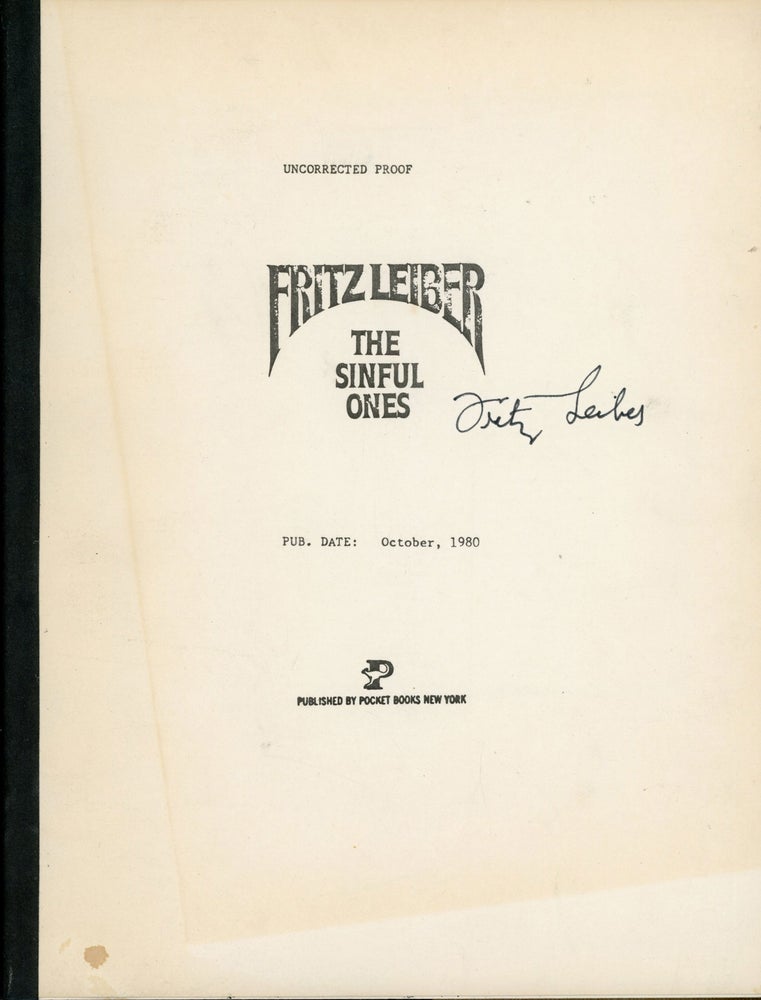(#168451) THE SINFUL ONES. Fritz Leiber.