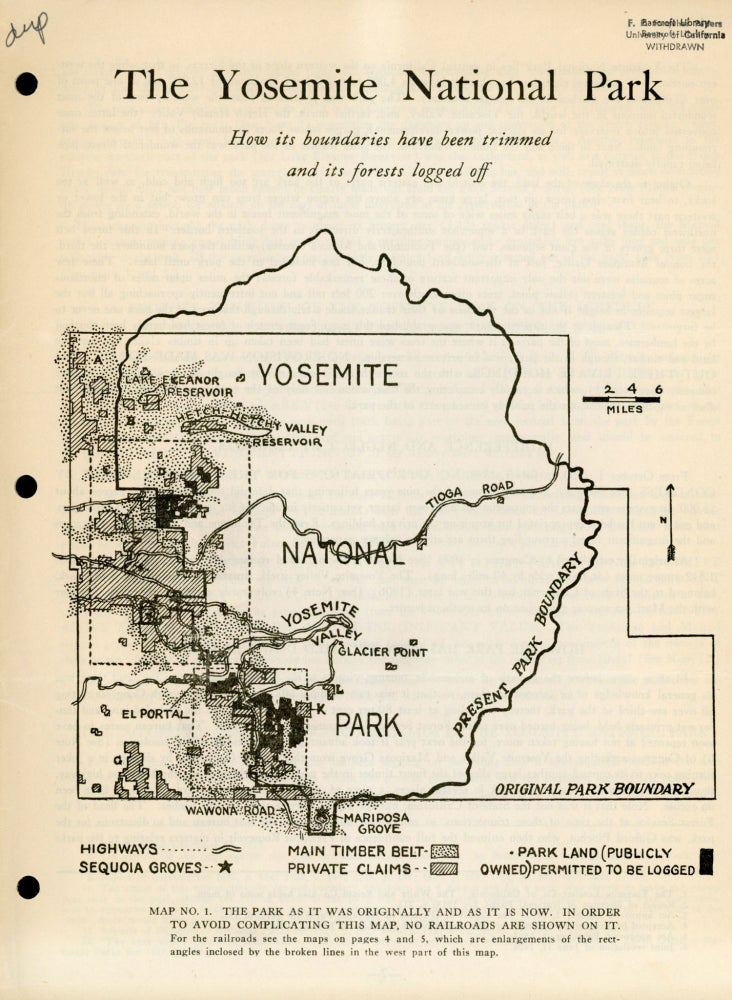 (#168581) The Yosemite National Park how its boundaries have been trimmed and its forests logged off ... [caption title]. WILLARD GIBBS VAN NAME.