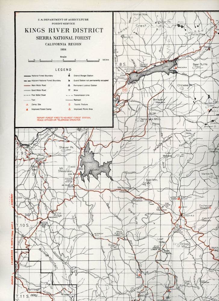 (#168597) ... Kings River District Sierra National Forest California Region 1954. UNITED STATES. DEPARTMENT OF AGRICULTURE. FOREST SERVICE.