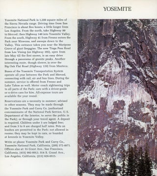 #168920) Yosemite [cover title]. YOSEMITE PARK AND CURRY COMPANY