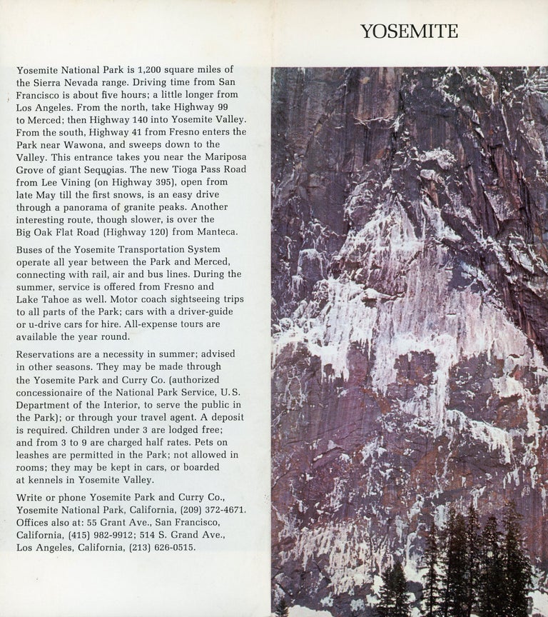 (#168920) Yosemite [cover title]. YOSEMITE PARK AND CURRY COMPANY.