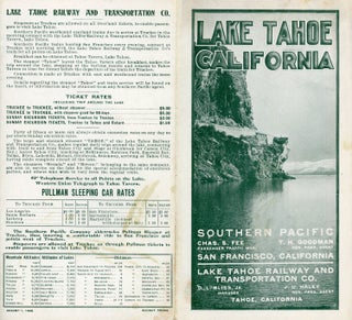 #168927) LAKE TAHOE CALIFORNIA SOUTHERN PACIFIC ... SAN FRANCISCO, CALIFORNIA ... LAKE TAHOE...