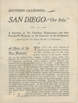#168949) SOUTHERN CALIFORNIA -- SAN DIEGO -- "OUR ITALY." A GREETING TO THE CHRISTIAN ENDEAVORERS...