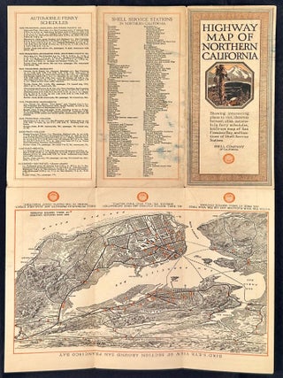 #168986) HIGHWAY MAP OF NORTHERN CALIFORNIA SHOWING INTERESTING PLACES TO VISIT, DISTANCES...
