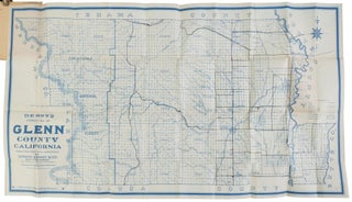 #169107) Denny's pocket map of Glenn County California showing wagon roads, railroads, trails,...
