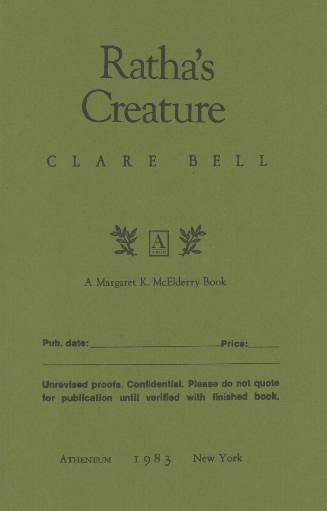 (#169783) RATHA'S CREATURE. Clare Bell.