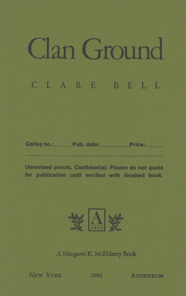 (#169784) CLAN GROUND. Clare Bell.
