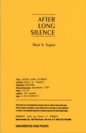 #169808) AFTER LONG SILENCE. Sheri S. Tepper