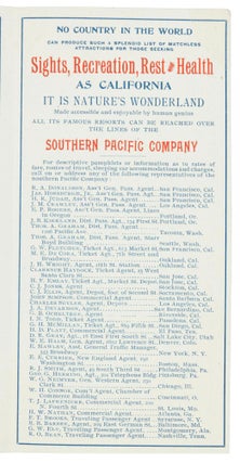 A summer tour through the Yosemite National Park via the Southern Pacific Company. Routes and rates for season of 1894. Rich'd Gray, Gen. Traffic Manager. T. H. Goodman, Gen. Passenger Agent. San Francisco, Cal. [cover title].
