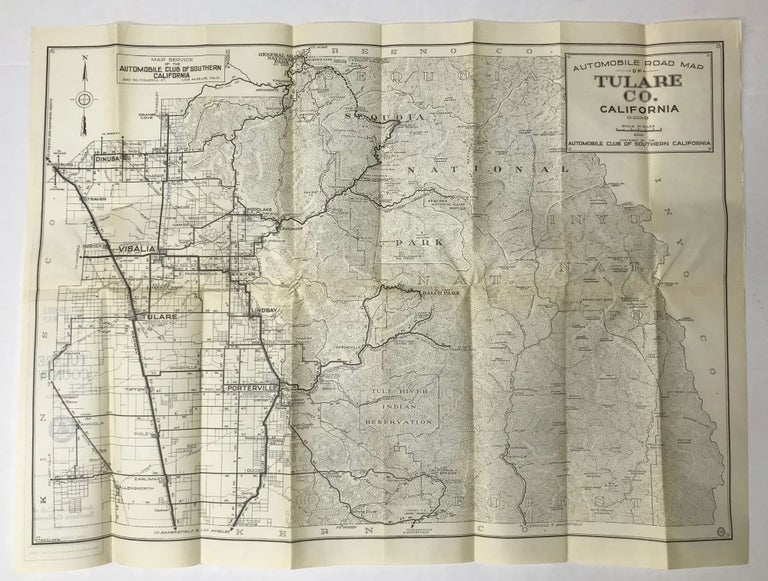 (#170128) Automobile road map of Tulare Co. California ... Copyright by the Automobile Club of Southern California. AUTOMOBILE CLUB OF SOUTHERN CALIFORNIA.