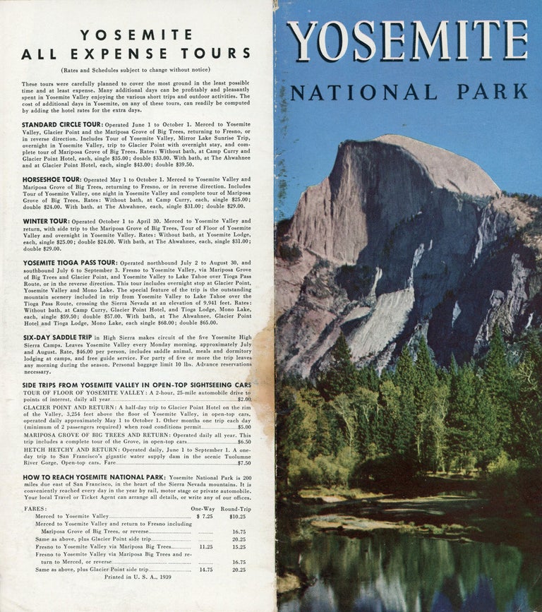 (#170460) Yosemite National Park [cover title]. YOSEMITE PARK AND CURRY COMPANY.