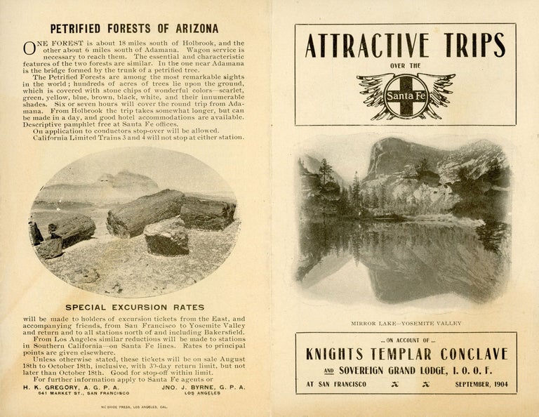 (#172731) Attractive trips over the Santa Fe ... On account of Knights Templar Conclave and Sovereign Grand Lodge, I. O. O. F. at San Francisco September, 1904 [cover title]. TOPEKA AND SANTA FE RAILWAY COMPANY ATCHISON.