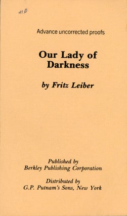#172805) OUR LADY OF DARKNESS. Fritz Leiber