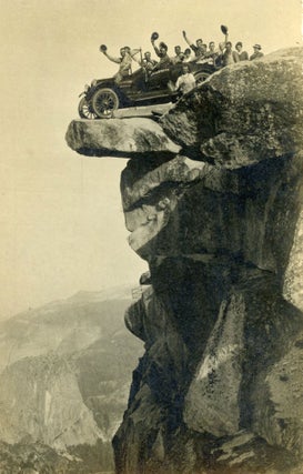 #172880) [Yosemite Valley] Arthur C. Pillsbury, his Studebaker, and friends perched on Glacier...