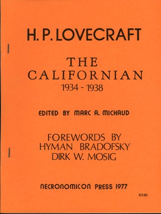 #173153) THE CALIFORNIAN 1934-1938. Lovecraft