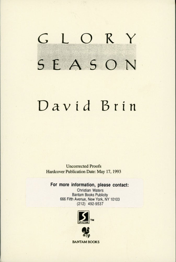 (#173431) GLORY SEASON. David Brin.