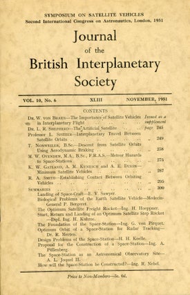 #173484) JOURNAL OF THE BRITISH INTERPLANETARY SOCIETY. November 1951, volume 10 new series,...