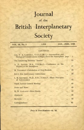 #173489) JOURNAL OF THE BRITISH INTERPLANETARY SOCIETY. January/February 1955-November/December...