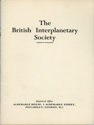 #173491) THE BRITISH INTERPLANETARY SOCIETY. Rocketry, British Interplanetary Society