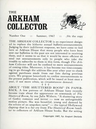#174143) THE. Summer 1967 - Summer 1971 . ARKHAM COLLECTOR, August Derleth, numbers
