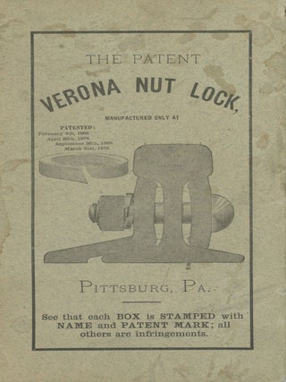 PRICE LIST. METCALF, PAUL & CO. ... VERONA TOOL WORKS PITTSBURG, PA. ... MANUFACTURERS OF SPECIAL RAILROAD TRACK TOOLS, AND THE CELEBRATED PATENT VERONA NUT LOCK, STANDARD SOLID STEEL PICKS ...