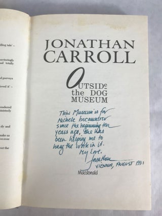SMALL ARCHIVE COMPRISING HIS CORRESPONDENCE WITH AUTHOR, ANTHOLOGIST AND REVIEWER MICHELE B. SLUNG COMPRISING THREE TYPEWRITTEN NOTES, TWO ON POSTCARDS, AND A TYPEWRITTEN LETTER (DATED 1988-1991) AND FIVE OF CARROLL'S FIRST SIX NOVELS, THREE WARMLY INSCRIBED TO SLUNG.