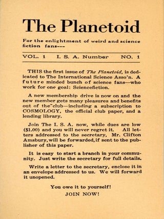 #176610) THE. December 1932 . PLANETOID, A. W. Tucker, number 1 volume 1