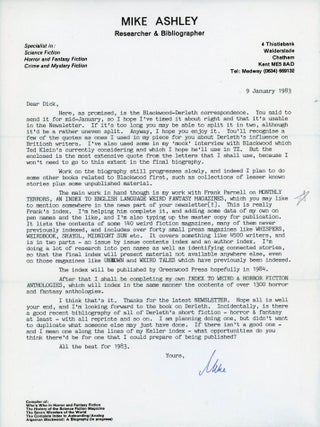FROM ARKHAM TO ASH-TREE: THE RICHARD FAWCETT SMALL-PRESS MAGAZINE CORRESPONDENCE ARCHIVE, 1970s - 1990s, LARGELY UNPUBLISHED, A VIRTUAL TREASURE TROVE OF INFORMATION REGARDING AN AREA OF LATE 20TH CENTURY SPECIALTY PUBLISHING ABOUT WHICH VERY LITTLE HAS BEEN WRITTEN.