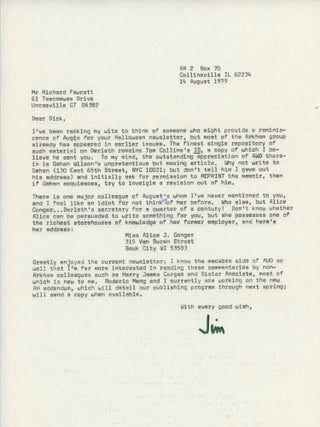 FROM ARKHAM TO ASH-TREE: THE RICHARD FAWCETT SMALL-PRESS MAGAZINE CORRESPONDENCE ARCHIVE, 1970s - 1990s, LARGELY UNPUBLISHED, A VIRTUAL TREASURE TROVE OF INFORMATION REGARDING AN AREA OF LATE 20TH CENTURY SPECIALTY PUBLISHING ABOUT WHICH VERY LITTLE HAS BEEN WRITTEN.
