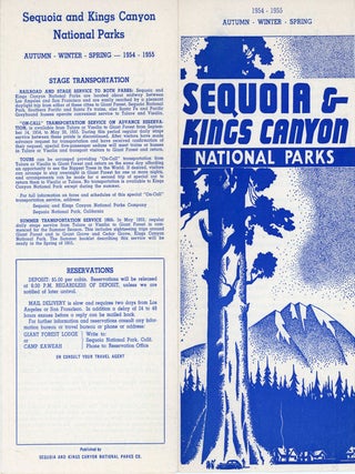 #177196) 1954-1955 autumn - winter - spring Sequoia & Kings Canyon National Parks [cover...