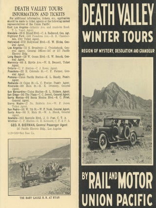 #178920) DEATH VALLEY WINTER TOURS REGION OF MYSTERY, DESOLATION AND GRANDEUR BY RAIL AND MOTOR...