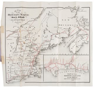HAND-BOOK OF THE BOSTON AND MAINE RAILROAD, TO SUBURBAN HOMES, SEA-SHORE, LAKE, AND THE WHITE MOUNTAINS. TOGETHER WITH FULL DESCRIPTIONS OF THE CITIES, TOWNS, AND VILLAGES ALONG ITS LINE, WITH A SCHEDULE OF FARES, EITHER BY SINGLE, PACKAGE, EXCURSION, OR SEASON TICKET, AND LIST OF TROUT STREAMS ON THIS RAILROAD. Compiled by Edward O. Skelton.