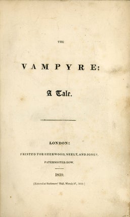 #179171) THE VAMPYRE; A TALE. John William Polidori